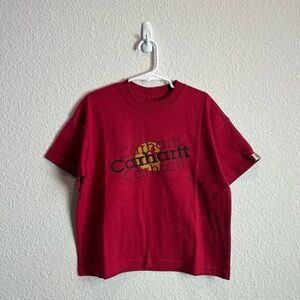 Carhartt Shirt boys XS Red Short Sleeve Logo Graphic